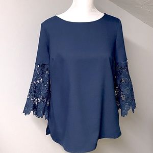 BANANA REPUBLIC Blue Lace Top